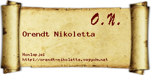 Orendt Nikoletta névjegykártya