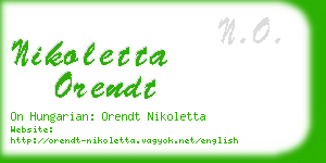 nikoletta orendt business card